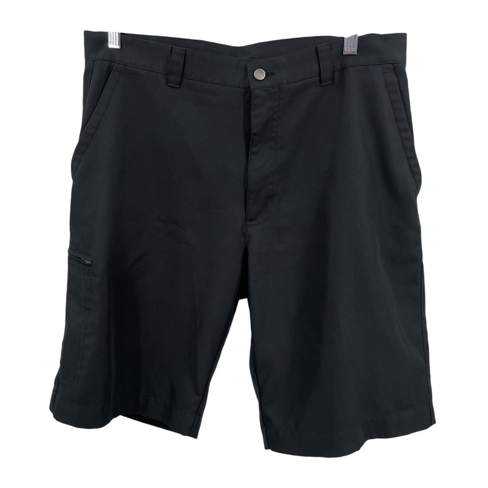 Callaway Golf Shorts Men 34 Black Flat Front Zippered Pocket Performance